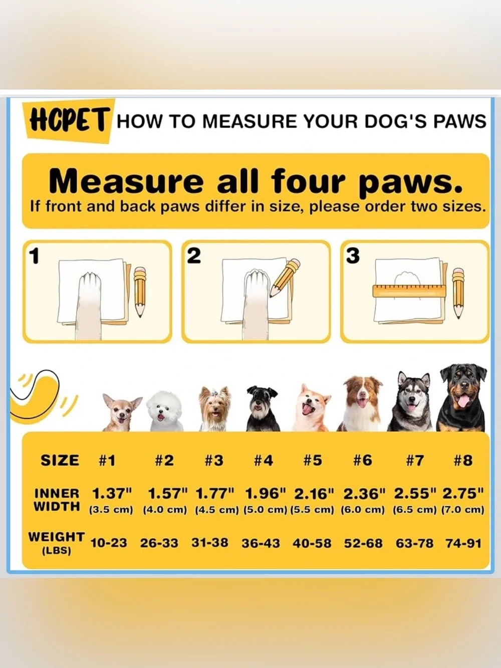 NEW HCPET Anti-Slip Dog Paw Protection Boots